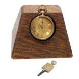 18ct gold outer cased pocket watch (38mm) and has metal inner dust cover ~ total weight 50g with