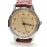 Garrard & Co Ltd stainless steel gents manual wind wristwatch (32mm case) in original fitted box