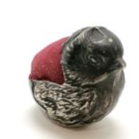 Antique Chester Sampson Mordan & Co Ltd Chester silver pin cushion in the form of a chick hatching