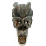 Hand carved ethnic African tribal mask with articulated jaw - 42cm high