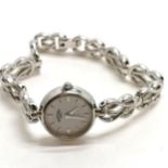 Rotary ladies quartz silver hallmarked wristwatch on silver bracelet - total weight 33g - will