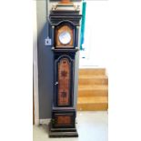 Vintage quartz clock in the form of a grandfather clock with shelved cupboards to the body - 186cm