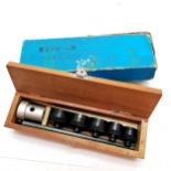 Vintage wooden case set of watch back keys for Rolex oyster style type backs in original card box