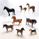 Beswick horses - Dales pony "Maisie", Mare (facing right), Girls pony (skewbald), Pinto pony (v1