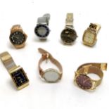 7 x gents quartz wristwatches - Christian Lars, Fiorelli, Santos, Decennis - for spares /