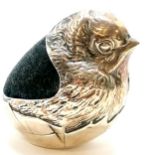 Sampson Mordan & Co Ltd Chester silver novelty chick hatching from egg pin cushion Reg 475678 -