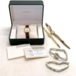 Zenith mid size quartz gold plated wristwatch in original box t/w 2 vintage watches etc