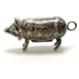 Novelty silver pig vesta case - 5cm long & 20g