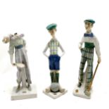 3 x Imperial Amphora figures - Croquet player #4368 (32cm high & in good condition apart from