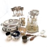 Quantity of plated ware including rose bowl, serving dishes, goblets etc..