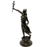 Bronze casting of a lady bearing a signature of Rousseau - 50cm high
