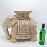 Oriental ceramic elephant garden seat / plant stand - 54cm high