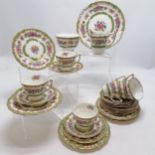 Old Royal bone china set of 6 tea set inc sandwich plate ~ 1 cup has a star crack otherwise no