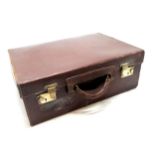 Midland Bank brown leather briefcase (no key) - 51cm x 36cm x 19cm