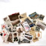 Qty of postcards, cigarette cards, telegram, luggage labels