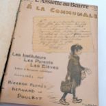 1908/09 book containing French bound magazines 'L'Assiette au Beurre' #365-415