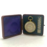 Antique cased Negretti & Zambra pocket barometer & thermometer with original instruction sheet -