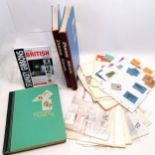 3 albums of mostly used GB + folder containing qty of empty GB booklets + 2011 GB stamp catalogue