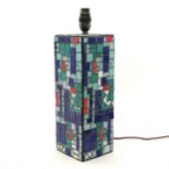 Contemporary lamp base decorated with mosaic tiles. 38cm high x 11cm x 11cm