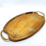 Arts & Crafts / Art Nouveau Hugh Wallis brass tray stamped to the front. 70cm x 39cm. in overall