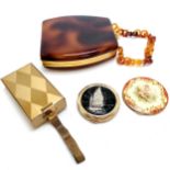 Unusual combination faux tortoiseshell / plastics carry all clutch bag (16cm x 14cm) t/w combination