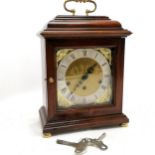 Good quality reproduction mahogany cased bracket clock with brass fittings by Comitti, London with 3