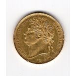 1821 George IV (IIII) laureate head sovereign