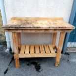 Potting bench 92cm high x 118cm wide x 54cm deep.