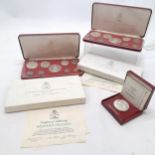 2 x 1972 Bahama Islands proof sets of 9 coins t/w 1975 Bahamas $2 flamingo silver proof coin