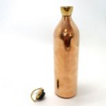 Antique copper & brass mercury flask - 32cm high