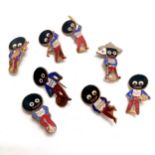 8 x Robertsons jam Golly badges - scout lacks pin otherwise in good used condition