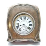 Antique Goliath nickel cased pocket watch (6.2cm diameter) with enamel dial - Alexander Clark MFG