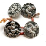 Set of 4 silver buttons depicting cupid by George Nathan & Ridley Hayes - 1.5cm diameter & total