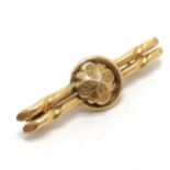 Antique 15ct marked gold bar brooch - 4.2cm & 3.3g