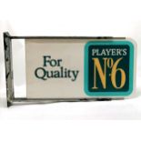 Original Player's No 6 aluminium framed plastic advertising sign - 73cm x 37cm with slight losses to