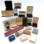 Qty of mostly antique jewellery & watch boxes inc Bravingtons, Gieves etc