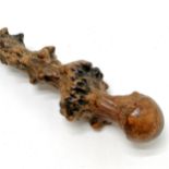 Antique briarwood walking stick - 89cm & lacks ferrule