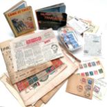 Qty of ephemera inc MEF 1943 cover with Benghazi postmarks, newspapers, prints, 1941 map of
