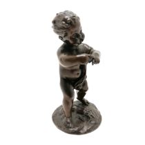 Antique bronze of a putti with arrows in quiver detail by Louis Kley (1833-1911) - 12cm high - lacks