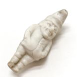 Novelty antique Punch whistle in parian / bisque ware - 7.5cm & has losses to 1 foot & slight a/f to