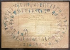 Framed 1790 board game - 'The New Game of Human Life' (covering man's journey from infant to