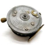 Hardy Brothers 'Super Silex' fishing reel - 10cm diameter & some of the cage has been removed