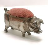 Vintage pig pin cushion - 4cm long