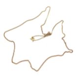 9ct marked gold chain with safety / extension detail to top - 50cm long & 3.8g