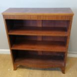 Flamed Mahogany low bookshelf with adjustable shelves, one shelf bracket has been replaced 74cm x