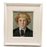 Framed pastel portrait of a young boy bearing hand written inscription verso Patrick Ingleby (St
