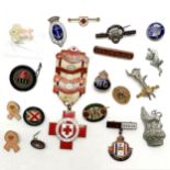 Qty of badges inc Red Cross, Knitted garments for the Royal Navy, 1947-51 Middlesex Hospital