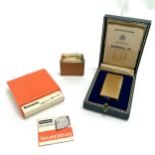 Dunhill 70 boxed lighter (with instructions) t/w Rowenta Gas-snip lighter case (inc brush in lid &