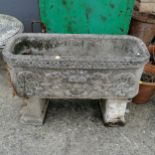 Rectangular planter on plinth 70cm long total height 37cm. In good used condition