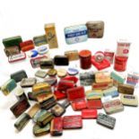 Quantity of advertising tins incl. First aid related and medicine related etc.